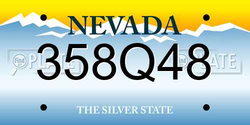 358Q48 Nevada License Plate