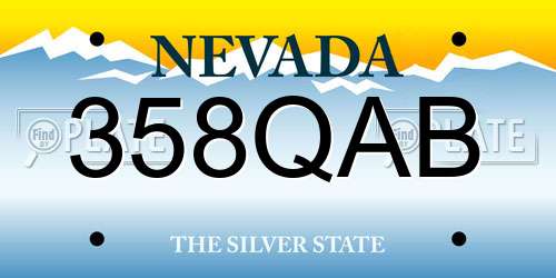 358QAB Nevada License Plate