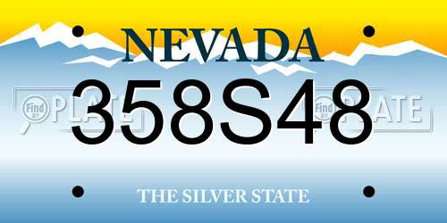 358S48 Nevada License Plate