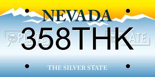 358THK Nevada License Plate