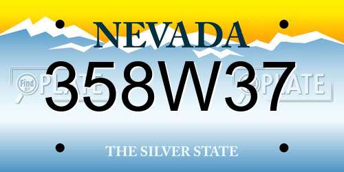 358W37 Nevada License Plate