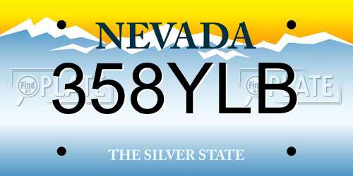 358YLB Nevada License Plate
