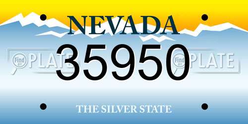 35950 Nevada License Plate