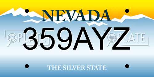 359AYZ Nevada License Plate