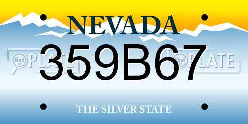 359B67 Nevada License Plate