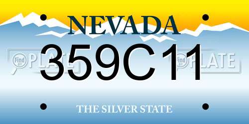 359C11 Nevada License Plate