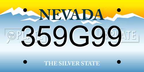 359G99 Nevada License Plate