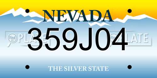 359J04 Nevada License Plate