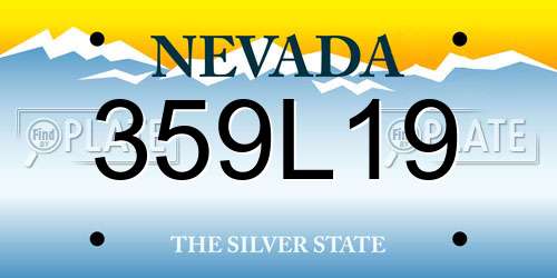 359L19 Nevada License Plate