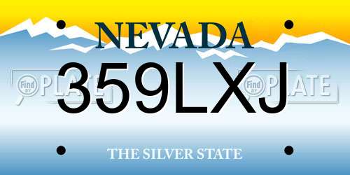 359LXJ Nevada License Plate