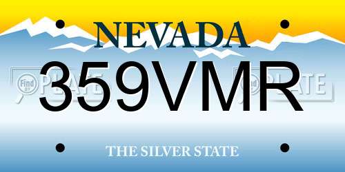 359VMR Nevada License Plate