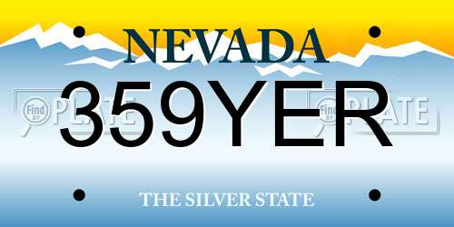 359YER Nevada License Plate