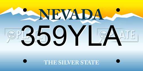 359YLA Nevada License Plate