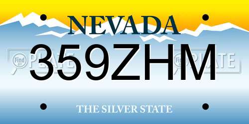 359ZHM Nevada License Plate