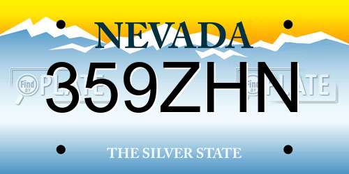359ZHN Nevada License Plate