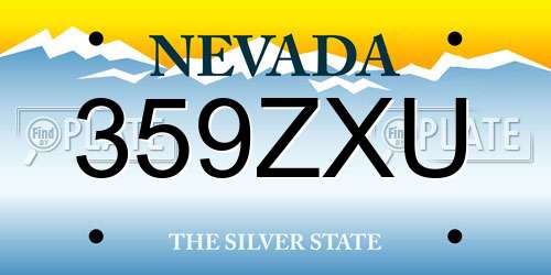 359ZXU Nevada License Plate