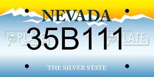 35B111 Nevada License Plate