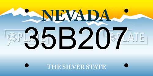 35B207 Nevada License Plate