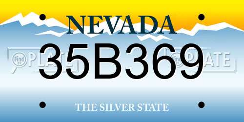 35B369 Nevada License Plate