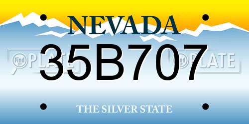 35B707 Nevada License Plate