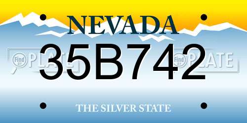 35B742 Nevada License Plate