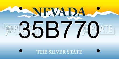 35B770 Nevada License Plate