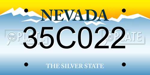 35C022 Nevada License Plate