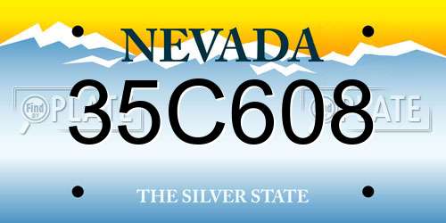 35C608 Nevada License Plate
