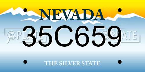 35C659 Nevada License Plate