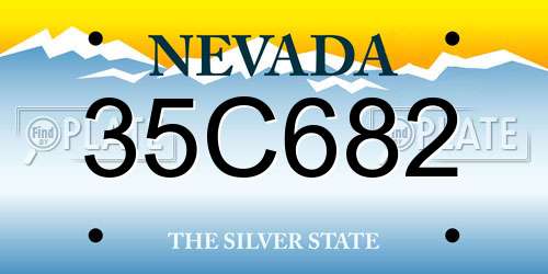 35C682 Nevada License Plate