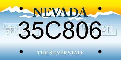 35C806 Nevada License Plate