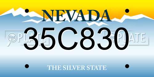 35C830 Nevada License Plate
