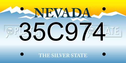 35C974 Nevada License Plate