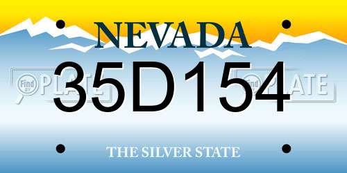35D154 Nevada License Plate