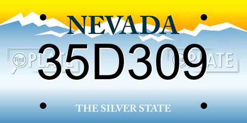 35D309 Nevada License Plate