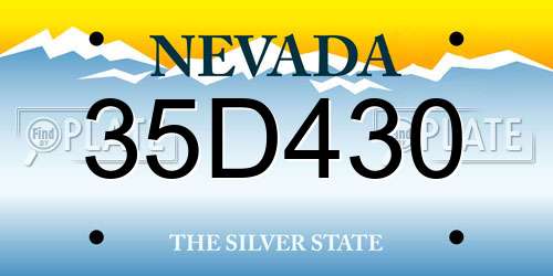 35D430 Nevada License Plate