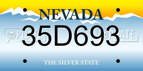 35D693 Nevada License Plate
