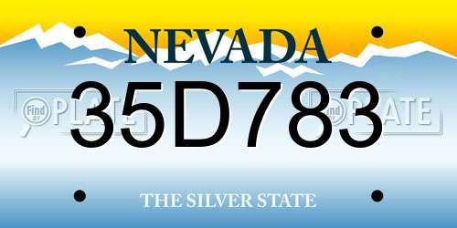 35D783 Nevada License Plate