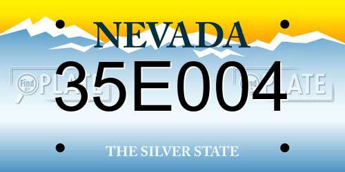 35E004 Nevada License Plate