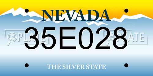 35E028 Nevada License Plate