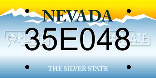 35E048 Nevada License Plate