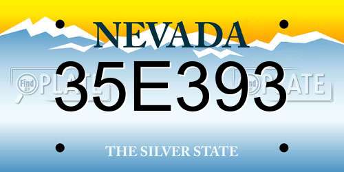 35E393 Nevada License Plate