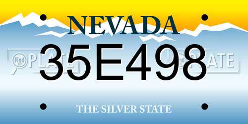 35E498 Nevada License Plate