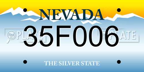 35F006 Nevada License Plate