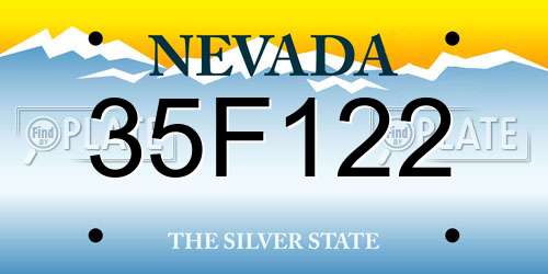 35F122 Nevada License Plate