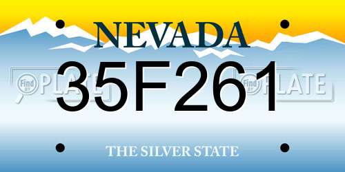 35F261 Nevada License Plate