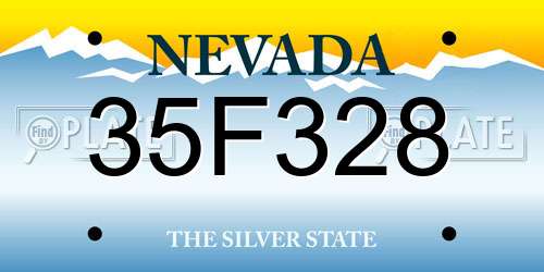 35F328 Nevada License Plate