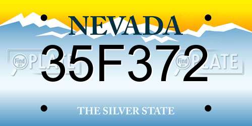 35F372 Nevada License Plate