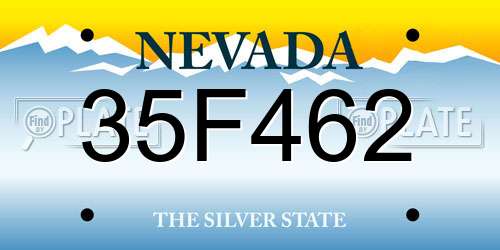35F462 Nevada License Plate