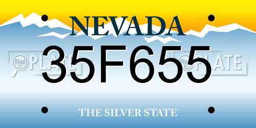 35F655 Nevada License Plate